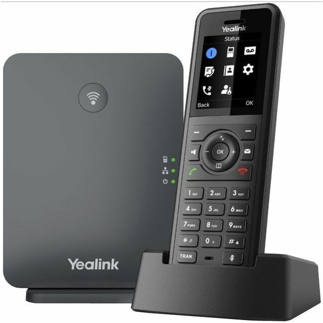 Yealink Network Technology CO. 1302027 Yealink W77P IP Phone - Cordless - Corded - DECT, Bluetooth - Desktop, Wall Mountable - Black, Classic Gray - Data Supplies 1302027