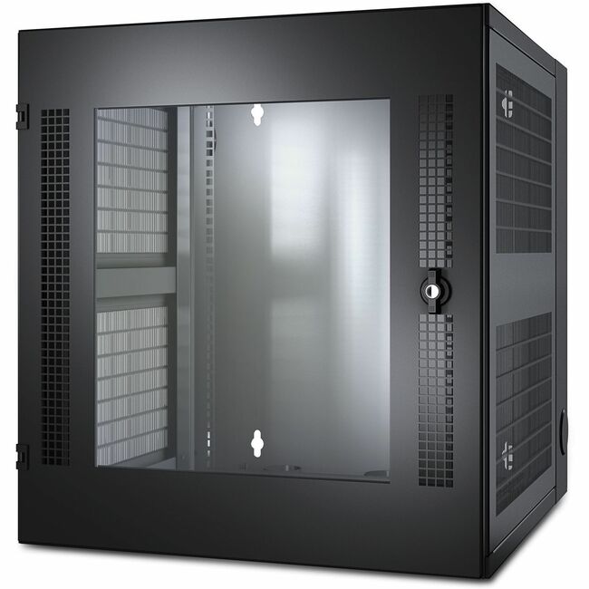 APC by Schneider Electric AR100 APC NetShelter 13U Wallmount Rack Cabinet Glass Door Double Hinged Server Depth