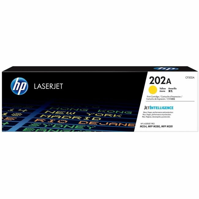 HP I CF502A HP 202A (CF502A) Original Standard Yield Laser Toner Cartridge - Yellow - 1 Each