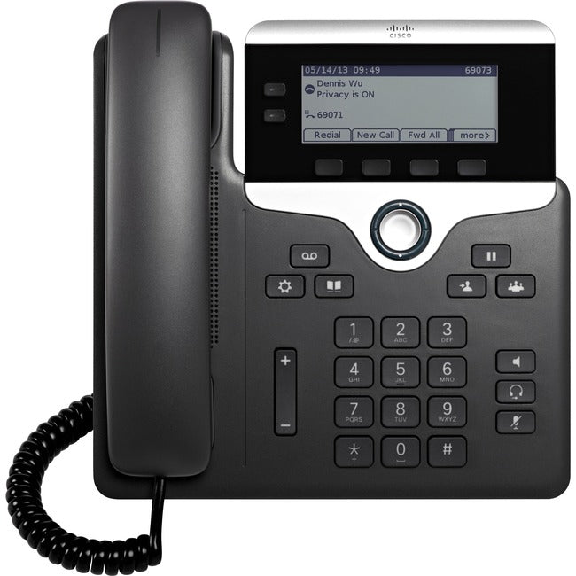 Cisco CP-7821-3PCC-K9= 7821 IP Phone - Corded - 3 Multiple Conferencing - Wall Mountable - Black
