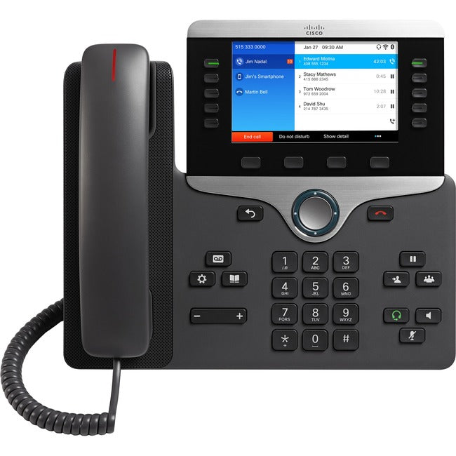 Cisco CP-8861-3PCC-K9= 8861 IP Phone - Corded/Cordless - Corded - Wi-Fi - Wall Mountable, Desktop - Charcoal