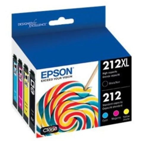 Epson T212XL-BCS T212 Original High Yield Inkjet Ink Cartridge - Combo Pack - Color, Black Pack