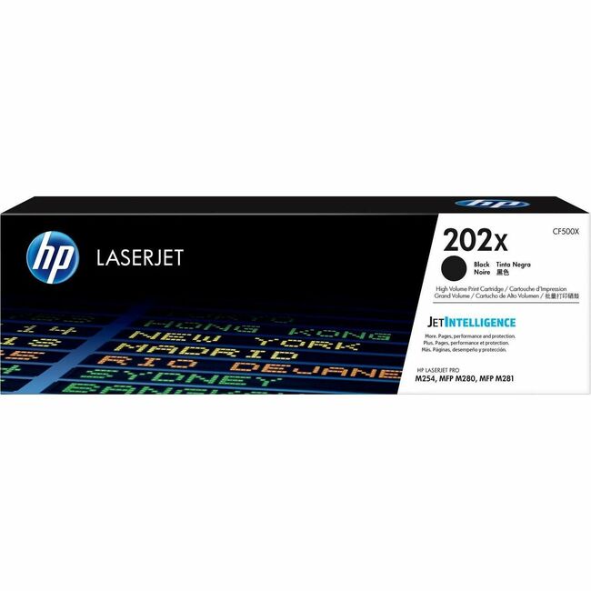 HP I CF500XM HP 202X (CF500XM) Original High Yield Laser Toner Cartridge - Multi-pack - Cyan, Magenta, Yellow - 1 Carton