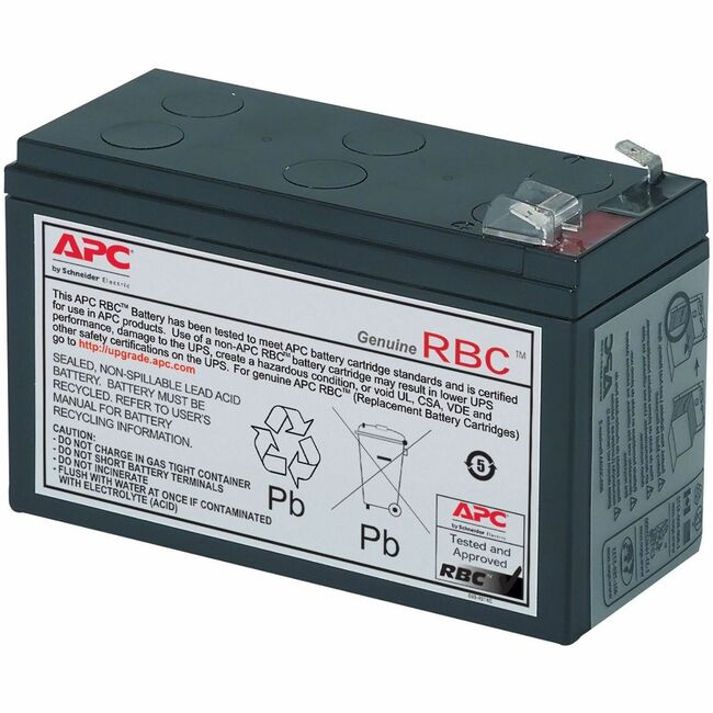APC by Schneider Electric RBC2 APC Replacement Battery Cartridge, Valve regulated lead-acid battery, 7Ah, 12VDC, 2-year warranty