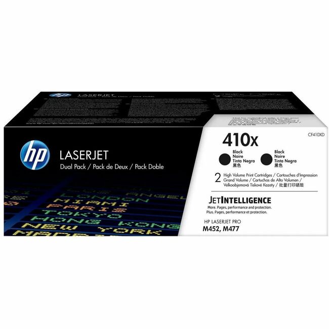HP I CF410XD HP 410X (CF410XD) Original High Yield Laser Toner Cartridge - Black - 1 Carton