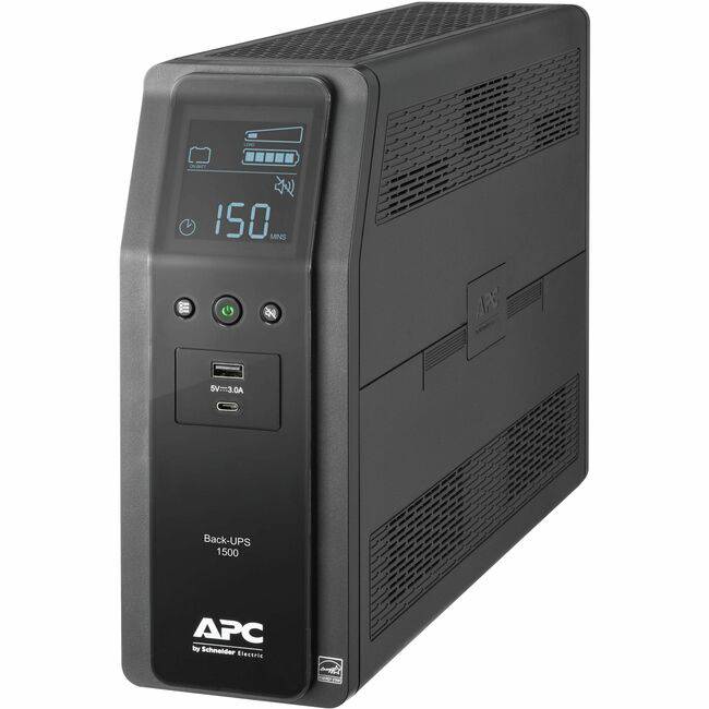 APC by Schneider Electric BN1500M2 BACK UPS PRO BN 1500VA 10OUTLET 2USB CHARGINGPORT AVR LCD INTERFACE
