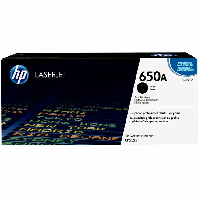 HP I CE270A HP 650A (CE270A) Original Laser Toner Cartridge - Single Pack - Black - 1 Each