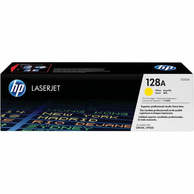 HP I CE322A HP 128A (CE322A) Original Standard Yield Laser Toner Cartridge - Single Pack - Yellow - 1 Each