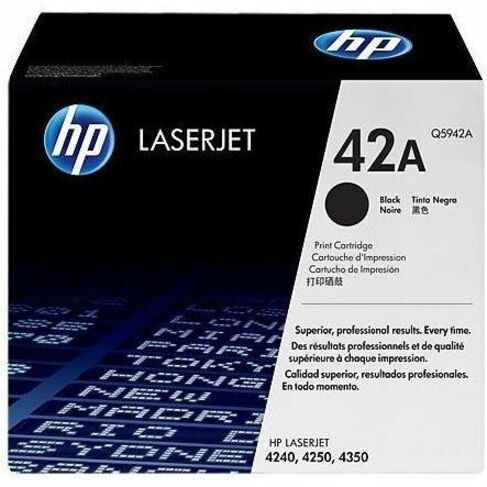 HP I Q5942A HP 42A (Q5942A) Original Standard Yield Laser Toner Cartridge - Single Pack - Black - 1 Each