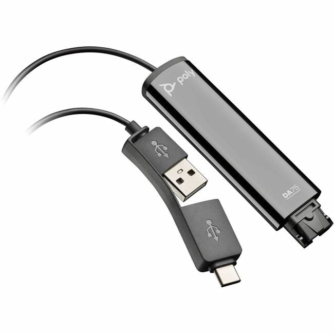 HP 786C6AA Poly DA75 USB to QD Black Adapter TAA