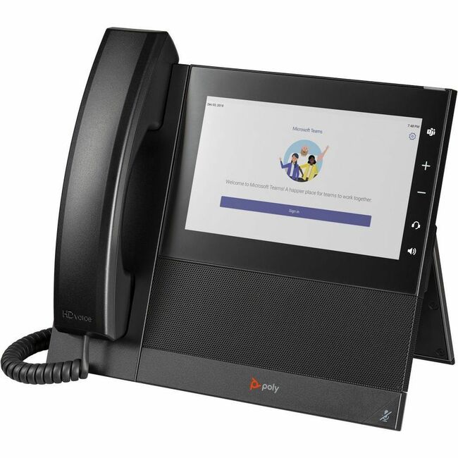 HP 82Z84AA Poly CCX 600 IP Phone - Corded - Corded/Cordless - Wi-Fi, Bluetooth - Desktop - Black