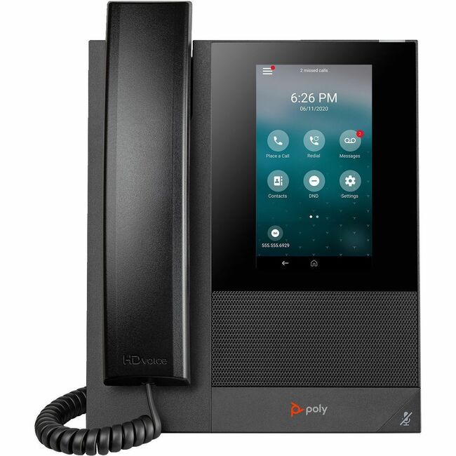 HP 84C14AA#ABA Poly CCX 400 IP Phone - Corded - Corded - Wall Mountable, Desktop - Black