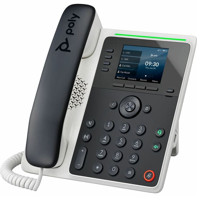 HP 89B50AA#ABA Poly Edge E220 IP Phone - Corded - Corded - Bluetooth - Desktop, Wall Mountable - Black