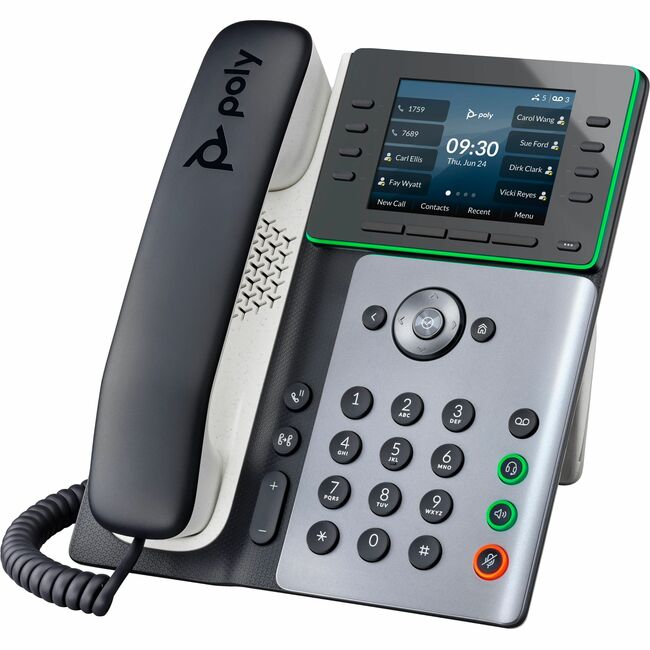 HP 89B52AA#ABA Poly Edge E320 IP Phone - Corded - Corded - Bluetooth - Desktop, Wall Mountable - Black