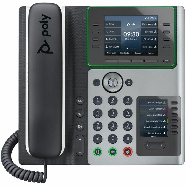 HP 89B54AA#ABA Poly Edge E400 IP Phone - Corded - Corded - Desktop - TAA Compliant