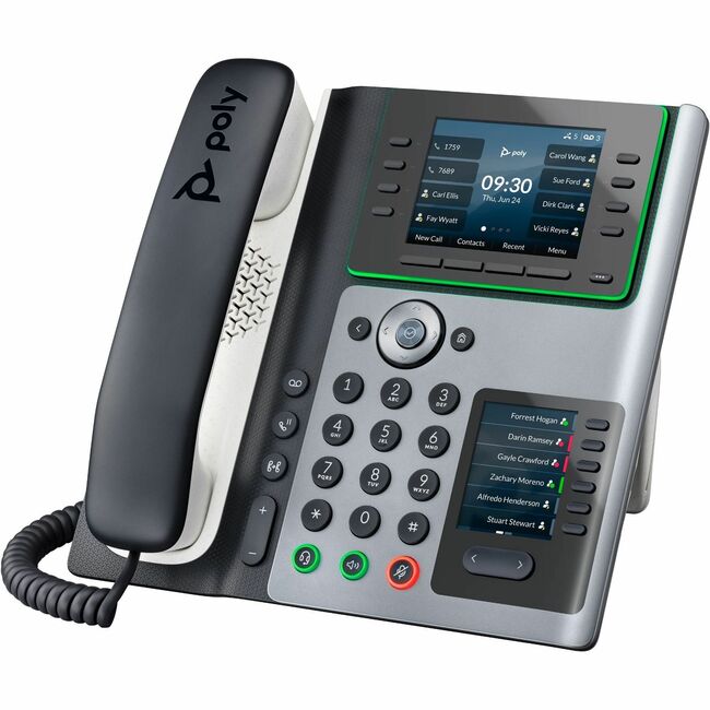 HP 89B55AA#ABA Poly E450 IP Phone - Corded - Corded - Desktop - Black