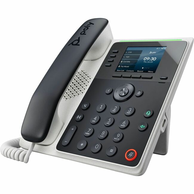 HP 82M87AA Poly Edge E220 IP Phone - Corded - Corded/Cordless - Bluetooth - 3 Multiple Conferencing - Desktop, Wall Mountable - Black