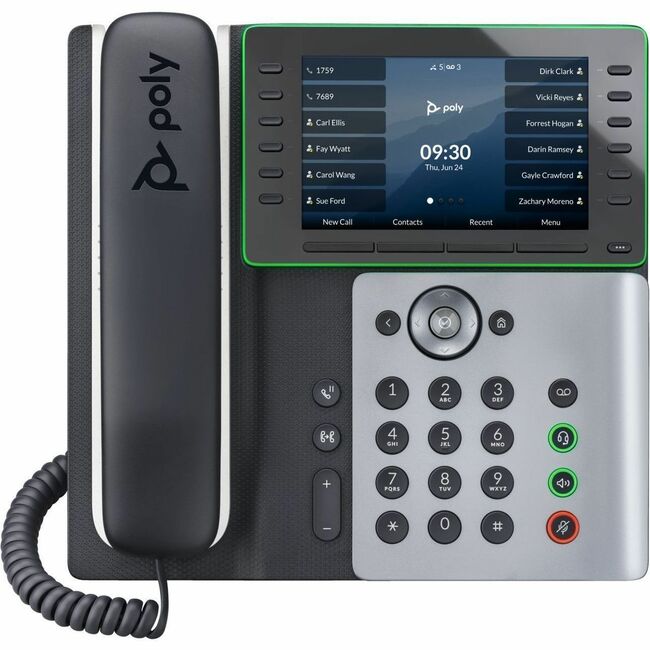 HP 82M91AA Poly Edge E550 IP Phone - Corded - Corded/Cordless - Bluetooth, Wi-Fi, NFC - 3 Multiple Conferencing - Desktop, Wall Mountable - White, Midnight Blue