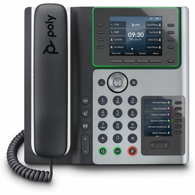 HP 82M90AA Poly Edge E450 IP Phone - Corded - Corded/Cordless - Bluetooth, NFC, Wi-Fi - 3 Multiple Conferencing - Desktop, Wall Mountable - White, Midnight Blue