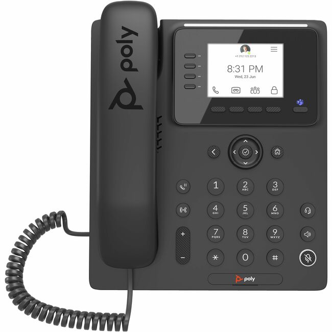 HP 848Z7AA#AC3 Poly CCX 350 IP Phone - Corded - Corded - Desktop, Wall Mountable - Black