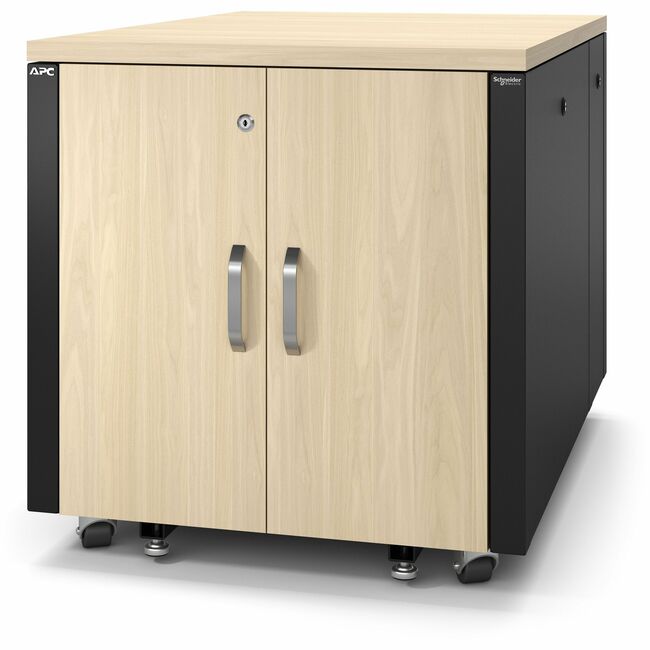 APC by Schneider Electric AR4012A APC NetShelter Soundproof, 12U, Server Rack Enclosure, Maple