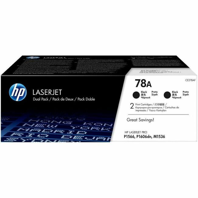 HP I CE278AD HP 78A 2-pack Black Original LaserJet Toner Cartridges