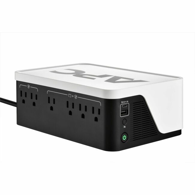APC by Schneider Electric BE500G3 APC Back-UPS, 500VA/300W, Floor/Wall Mount, 120V, 6x NEMA 5-15R outlets, USB Type A + C Ports, Battery is not user replaceable