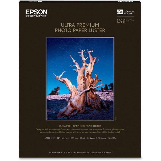 Epson S042084 25-SHEET 17INX22IN ULTRA PREMIUM PHOTO PAPER LUSTER