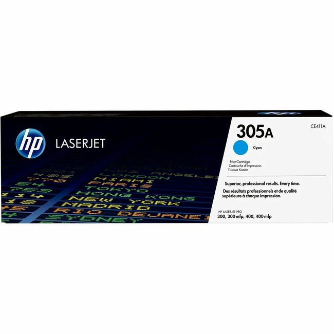 HP I CE411A HP 305A (CE411A) Original Standard Yield Laser Toner Cartridge - Single Pack - Cyan - 1 Each