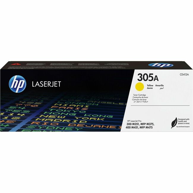 HP I CE412A HP 305A (CE412A) Original Standard Yield Laser Toner Cartridge - Single Pack - Yellow - 1 Each