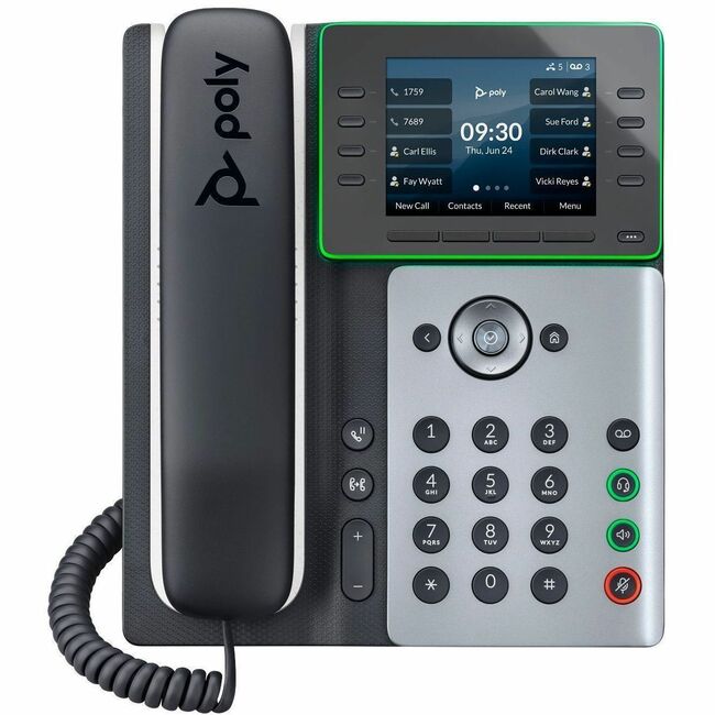 HP 8F3G8AA Poly Edge E350 IP Phone and PoE-enabled GSA/TAA