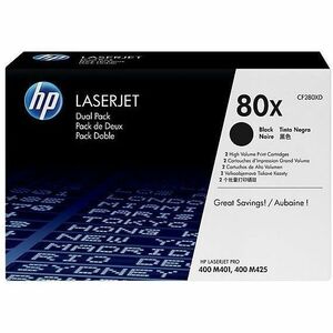 HP I CF280XD HP 80X (CF280XD) Original High Yield Laser Toner Cartridge - Dual Pack - Black - 1 Carton