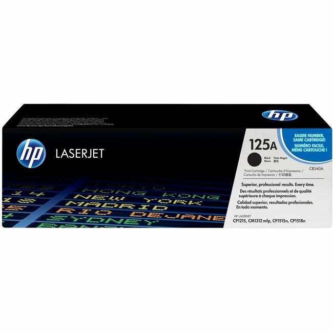 HP I CB540A HP 125A (CB540A) Original Standard Yield Laser Toner Cartridge - Single Pack - Black - 1 Each