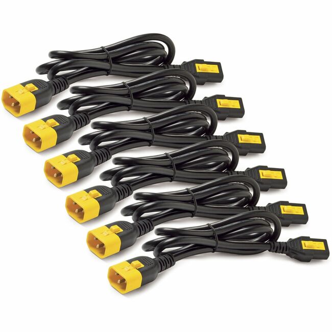 APC by Schneider Electric AP8702S-NA APC NetShelter Power Cord Kit (6 ea), Locking, C13 to C14, 0.6m, North America
