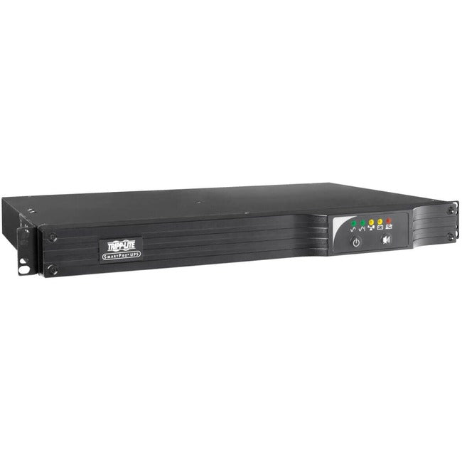 Eaton SMART500RT1U Tripp Lite UPS 500VA line-interactive battery backup with 6 NEMA outlets and USB connection, 1U rack/tower design