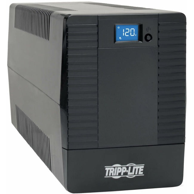 Eaton OmniVS 1500VA line-interactive UPS tower with USB port, battery backup, extended runtime, and 120V power supply.
