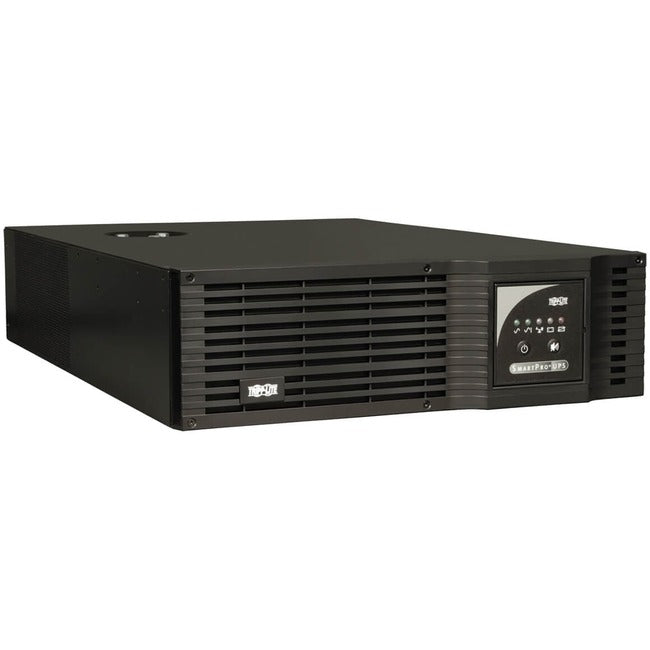Eaton SMART5000XFMRXL Tripp Lite UPS with 3U rack, line-interactive sine wave, 5kVA, network card options, USB and DB9 ports.