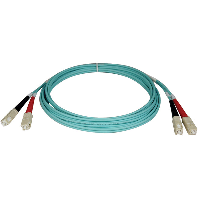 Eaton N806-15M Tripp Lite Series 10Gb Duplex Multimode 50/125 OM3 LSZH Fiber Patch Cable (SC/SC) - Aqua, 15M (50 ft.)