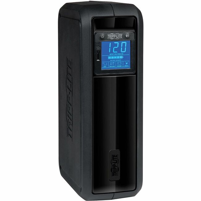 Eaton OmniSmart LCD 900VA line-interactive UPS with USB port, battery backup, and tower design for reliable power protection.