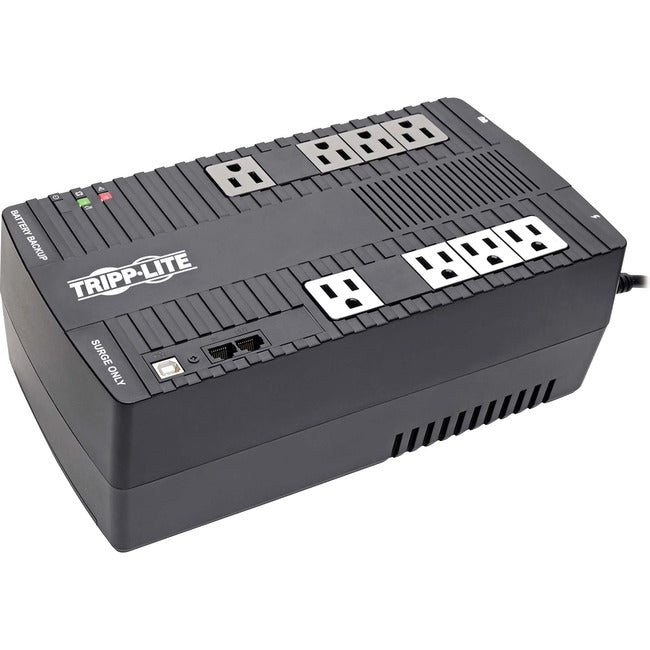 Eaton AVR550U Tripp Lite 550VA line-interactive UPS with 8 NEMA 5-15R outlets, USB port, desktop and wall mount options