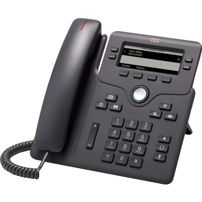 Cisco Systems CP-6851-3PW-NA-K9= Cisco 6851 IP Phone - Corded - Corded - 3 Multiple Conferencing - Wall Mountable, Desktop - Charcoal