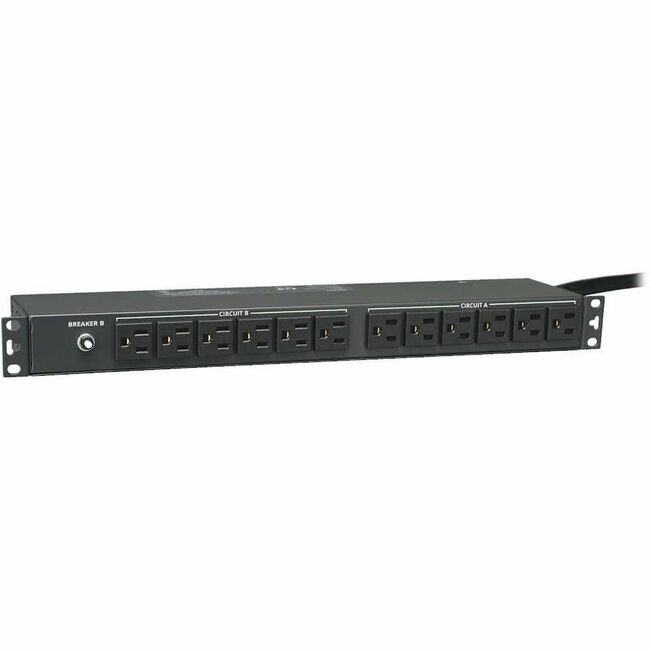 Eaton PDU2430 Tripp Lite basic rack-mount power distribution unit with 24 NEMA 5-15R outlets and NEMA L5-30P input cord.