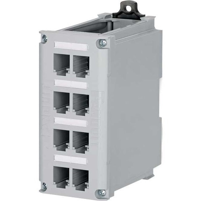 Panduit Corp CDPP8RG-S IndustrialNet Mini-Com 8-port DIN Rail Shielded Patch Panel