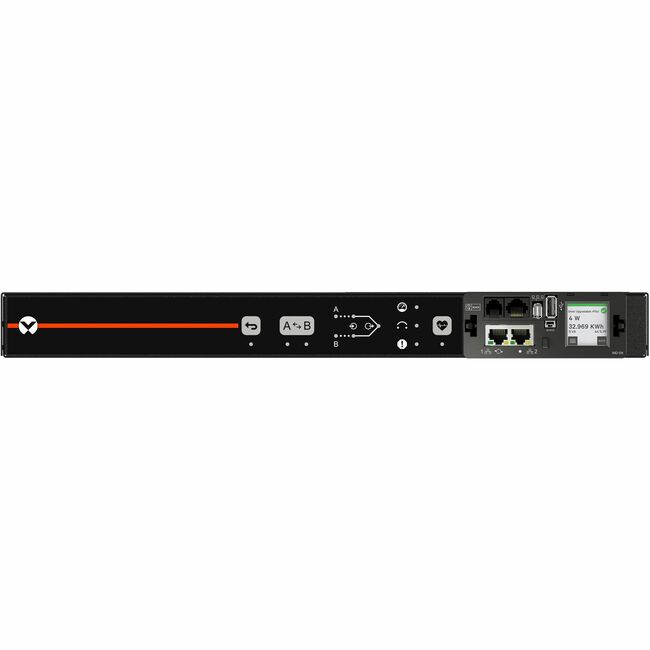 Vertiv VA4N11A0 Geist Rack Transfer Switch PDU with Next-Generation IMD| 15A| 120V| 1.4kW| (10) NEMA 5-15R Receptacles| (2) NEMA 5-15P Plug| VA4N11A0
