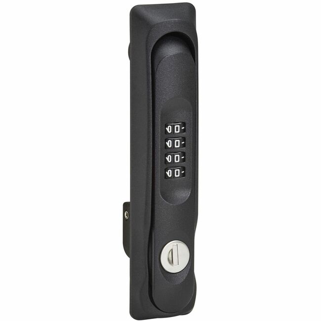 Eaton Tripp Lite series SmartRack locking door handles with 4-digit combination lock and two keys for server rack front and back doors.