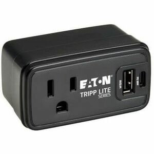 Eaton SK10C32B Tripp Lite Series Power It! 1-Outlet Universal Travel Charger and Power Strip - 5-15R Outlet, USB-C and USB-A Ports, 32W PD Charging, 5-15P Direct Plug-In, Black