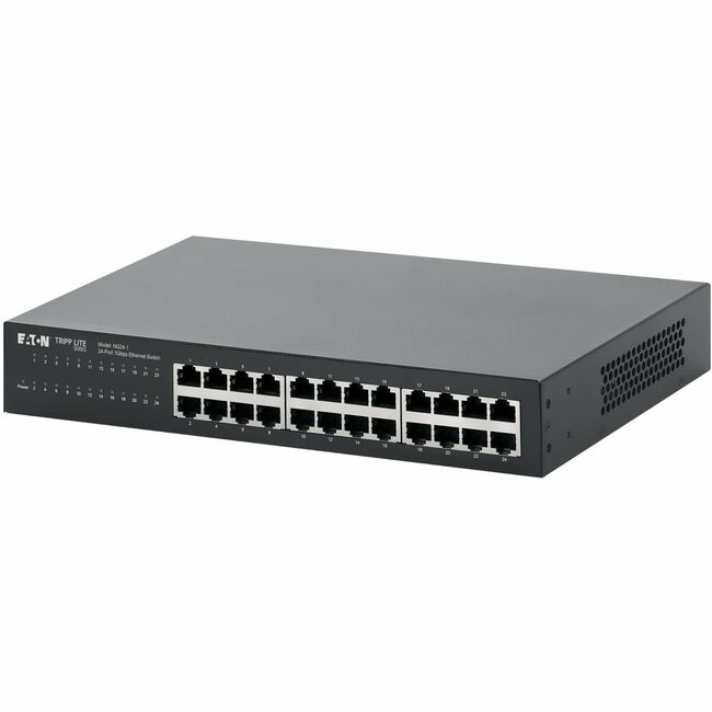 Eaton NG24-1 Tripp Lite 24-port Gigabit Ethernet unmanaged switch with metal enclosure for desktop networking.