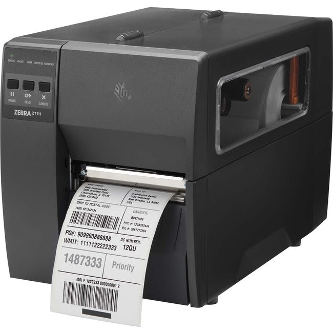 Strategic Sourcing-zebra ZT11142-T01000FZ Zebra ZT111 Desktop Thermal Transfer Printer - Monochrome - Label Print - Fast Ethernet - USB - USB Host - Serial - Bluetooth - US