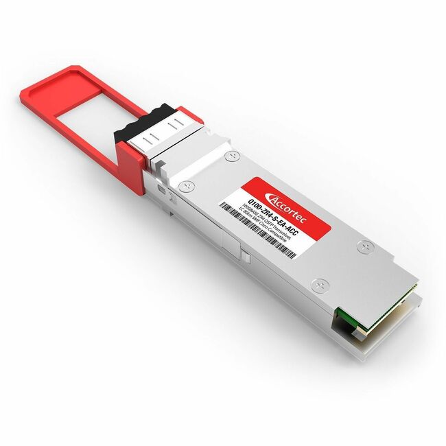 Accortec Incorporated Q100-ZR4-S-EA-ACC Accortec 100GBASE ZR4 QSFP Transceiver, LC 80km SMF Cisco Compatible -Proper optical attenuation is required for shorter links to protect the receiver from permanent damage