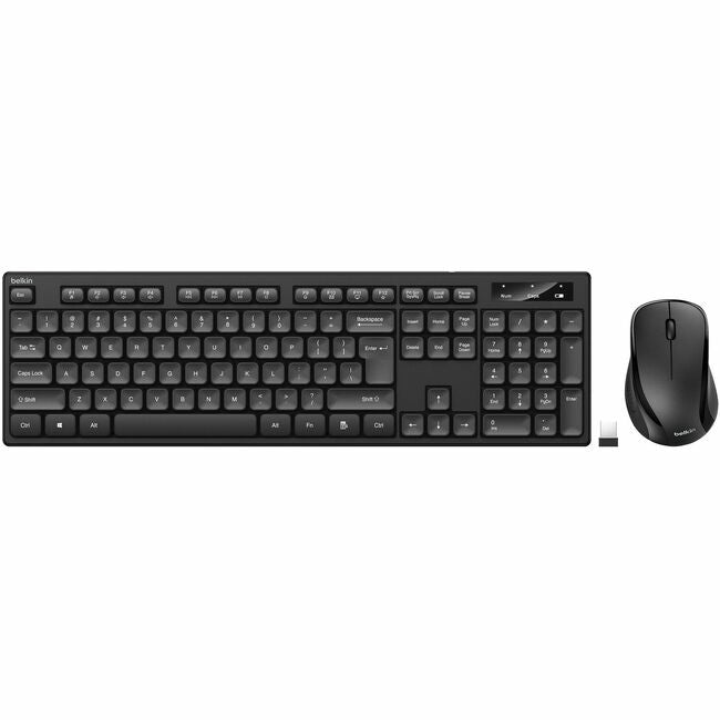 Belkin International INC BBZ010TT Belkin Wireless Keyboard and Mouse Combo for Windows OS - Full Size Keyboard w/ Number Pad - Black